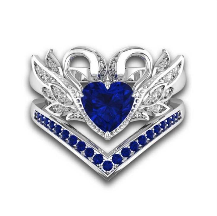 Романтична пара кільця з рожевим цирконом та лебедем Size 7
Романтична пара кільця з рожевим цирконом та лебедем Size 7