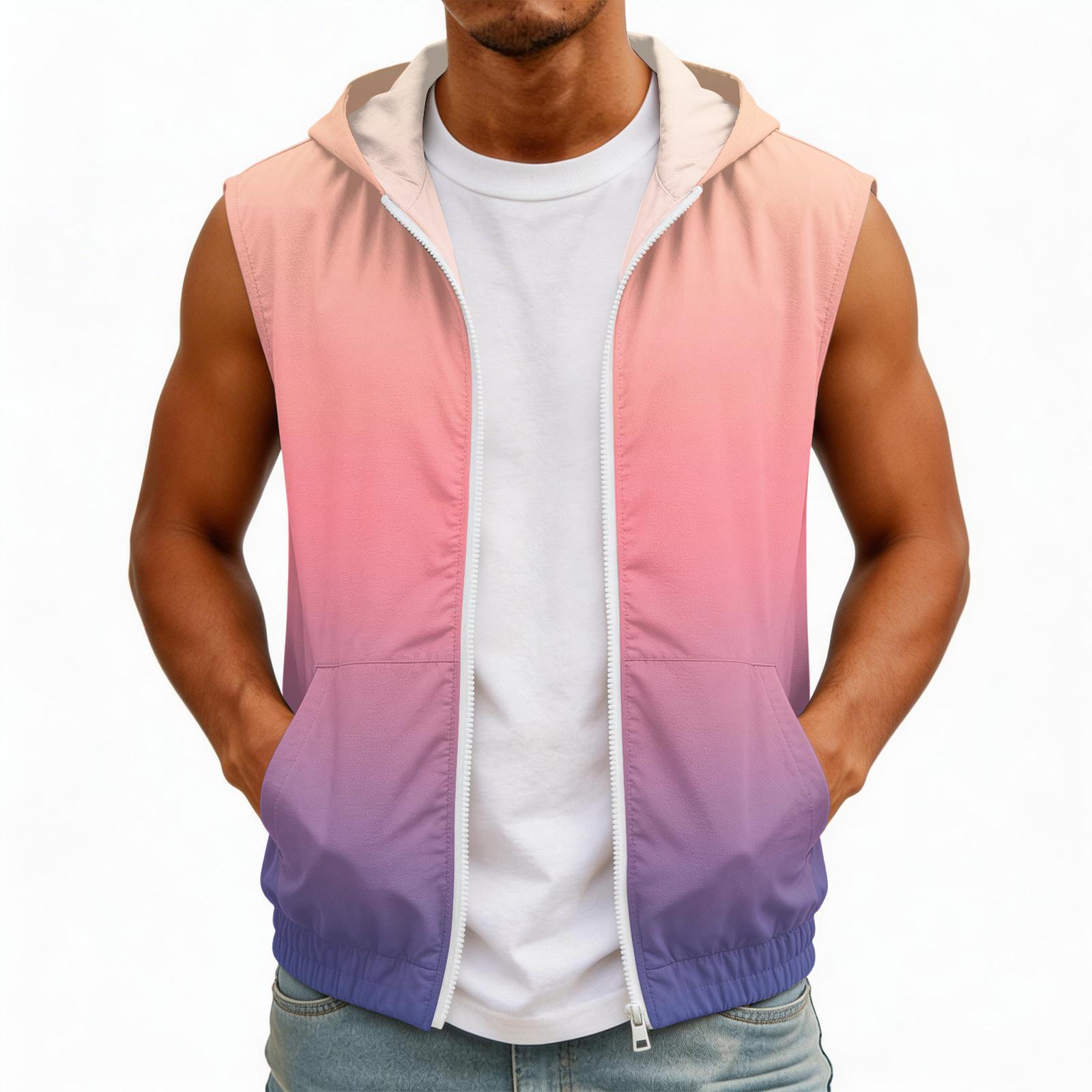 Men s Color Sleeveless Hooded Sun Top With Pockets XL шафрановий
Men s Color Sleeveless Hooded Sun Top With Pockets XL шафрановий
