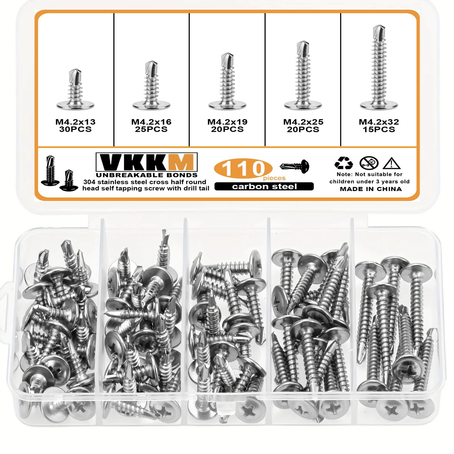 Саморез с круглой головкой и хвостовиком из нержавеющей стали 304 с шайбой, M4.2x (13/16/19/25/32) мм комплект винтов
Саморез с круглой головкой и хвостовиком из нержавеющей стали 304 с шайбой, M4.2x (13/16/19/25/32) мм комплект винтов