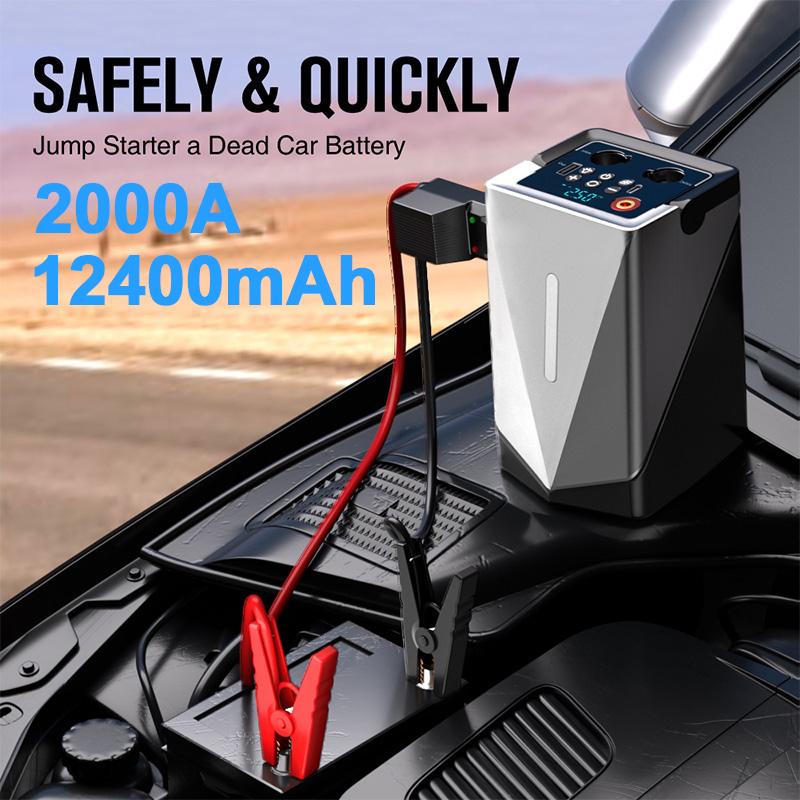 5 In 1 Car Jump Starter With 150PSI Air Compressor 12400mAh Car Power Bank & Booster Charger 2000A Car Battery Starting Device
5 In 1 Car Jump Starter With 150PSI Air Compressor 12400mAh Car Power Bank & Booster Charger 2000A Car Battery Starting Device