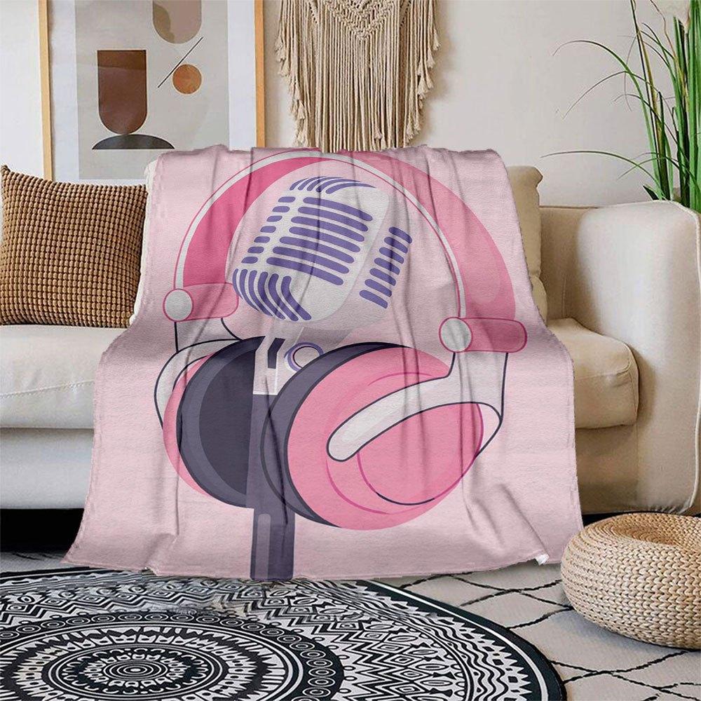 Pink Headphones and Microphone IllustrationBlanket Flannel Throw Blanket for Sofa, Bed, Travel, Camping, Office, Couch, Chair, And Bed Gift 150x180cm
Pink Headphones and Microphone IllustrationBlanket Flannel Throw Blanket for Sofa, Bed, Travel, Camping, Office, Couch, Chair, And Bed Gift 150x180cm