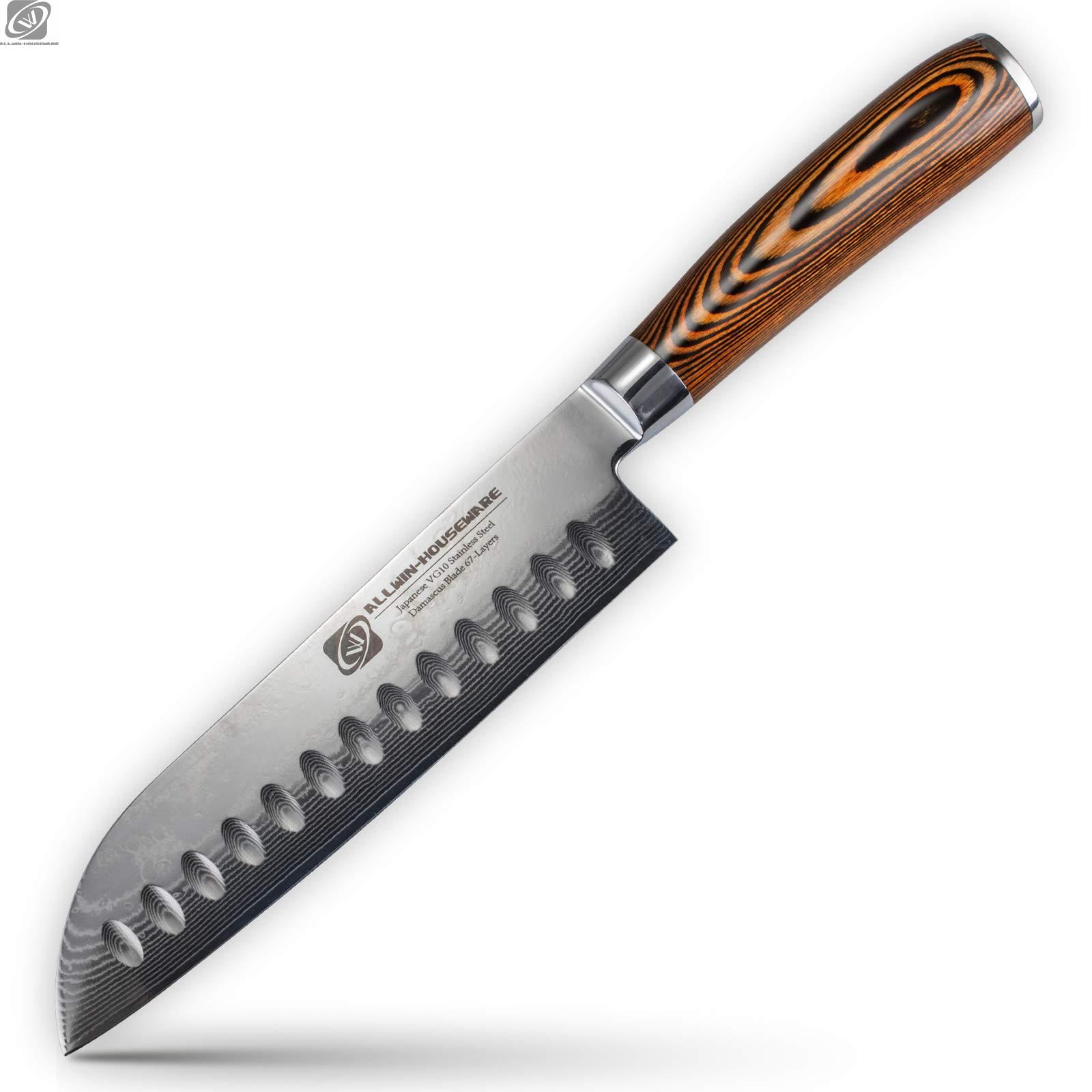 Нож Santoku из дамасской стали 7 дюймов 67 слоев Apanese Vg10 кухонный нож профессиональный новый поварской нож с ручкой из розового дерева
Нож Santoku из дамасской стали 7 дюймов 67 слоев Apanese Vg10 кухонный нож профессиональный новый поварской нож с ручкой из розового дерева
