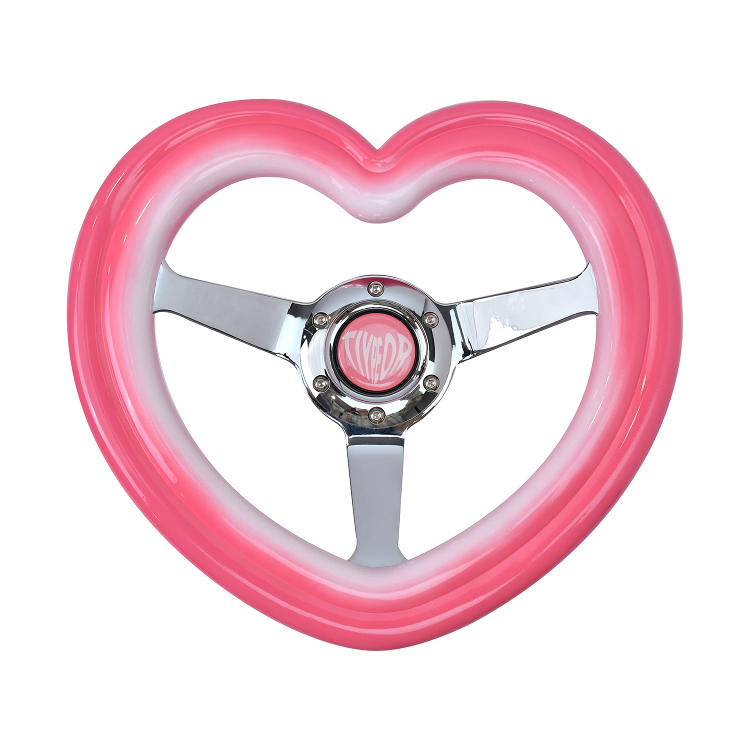TIYPEOR Car Steering Wheel, 13 320mm, Pink and White Gradient Heart Design, Electroplated with Bracket, for Car Tuning, Racing, and Simulators
TIYPEOR Car Steering Wheel, 13 320mm, Pink and White Gradient Heart Design, Electroplated with Bracket, for Car Tuning, Racing, and Simulators
