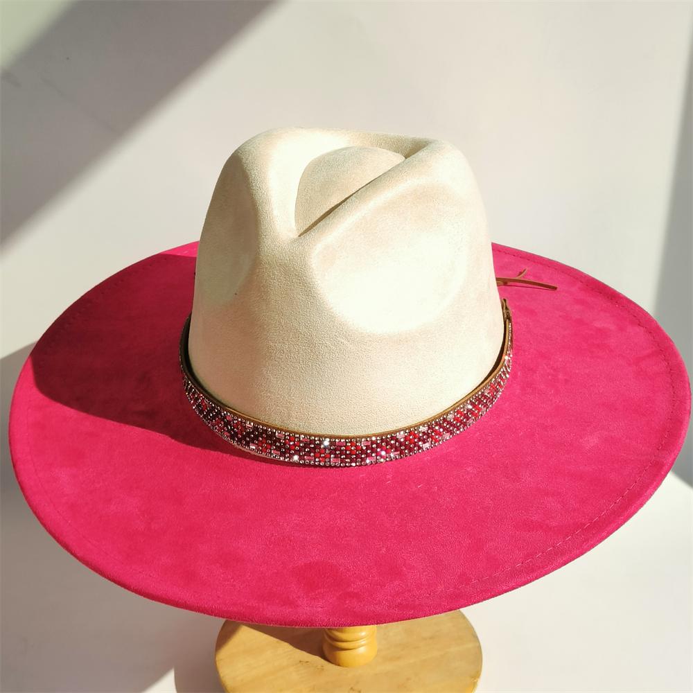 Cream Mint Color Block Suede Hat fedora hat diamond belt wide Brim hat men new top hat Party Stage chapeau femme sombrero hombre 56-58
Cream Mint Color Block Suede Hat fedora hat diamond belt wide Brim hat men new top hat Party Stage chapeau femme sombrero hombre 56-58