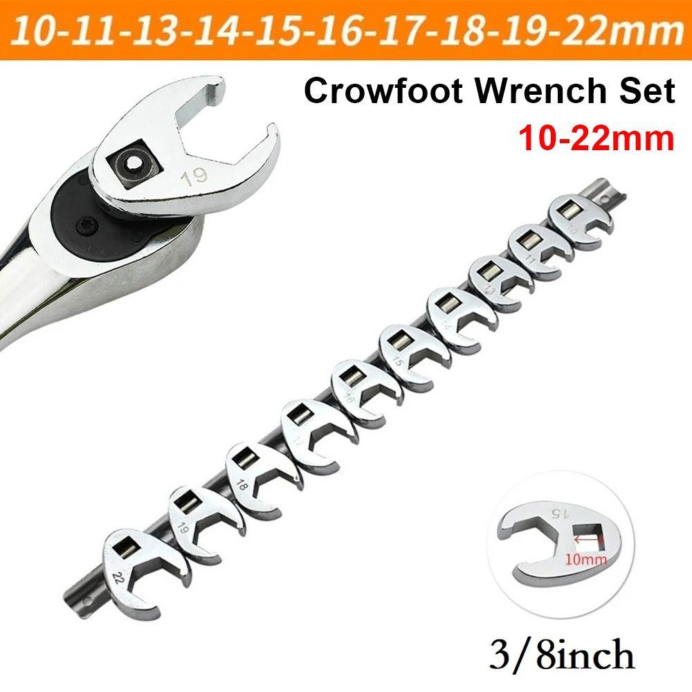 10Pcs/Set 3/8Inch Drive Open End Spanner Metric Foot Horn Wrench Head Hand Tool Accessories
10Pcs/Set 3/8Inch Drive Open End Spanner Metric Foot Horn Wrench Head Hand Tool Accessories