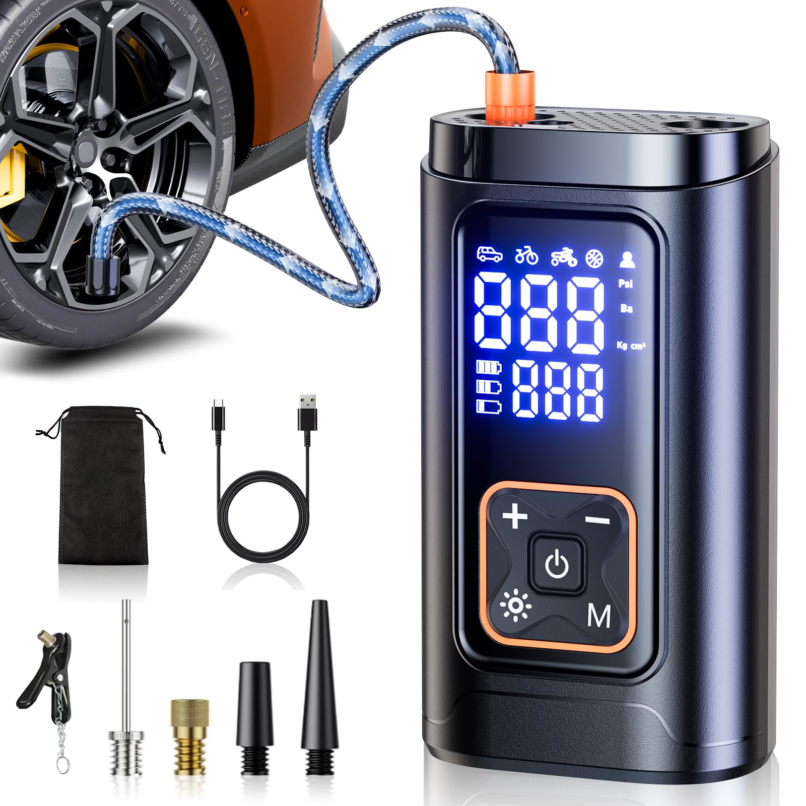 Philoent Electric Bicycle Pump 10x Faster 7200mAh Air Pump with Auto Customizable Inflation Rechargeable Compatible with and American Maximum Pressure чёрный
Philoent Electric Bicycle Pump 10x Faster 7200mAh Air Pump with Auto Customizable Inflation Rechargeable Compatible with and American Maximum Pressure чёрный