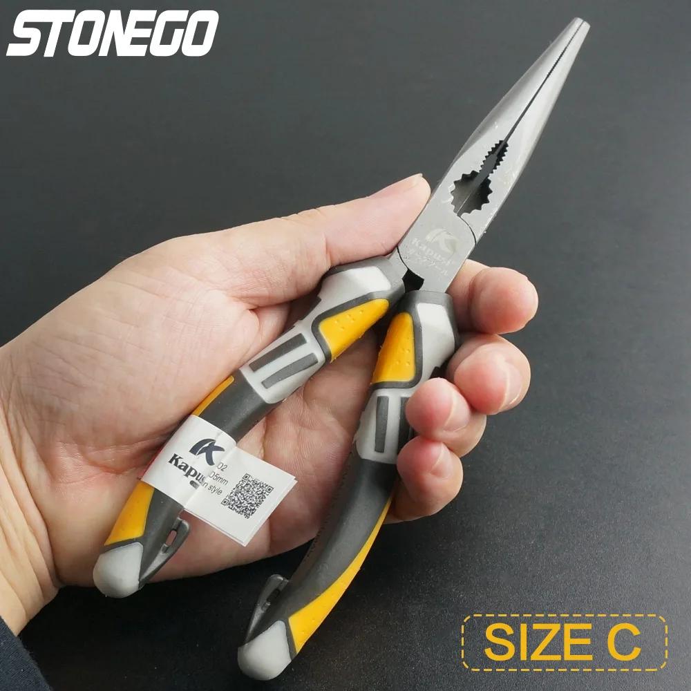 Изолированные плоскогубцы STONEGO, клещи для зачистки и обжима проводов, клещи для зачистки, обжимные клещи, кусачки для проводов, прочная никель-хромовая сталь
Изолированные плоскогубцы STONEGO, клещи для зачистки и обжима проводов, клещи для зачистки, обжимные клещи, кусачки для проводов, прочная никель-хромовая сталь