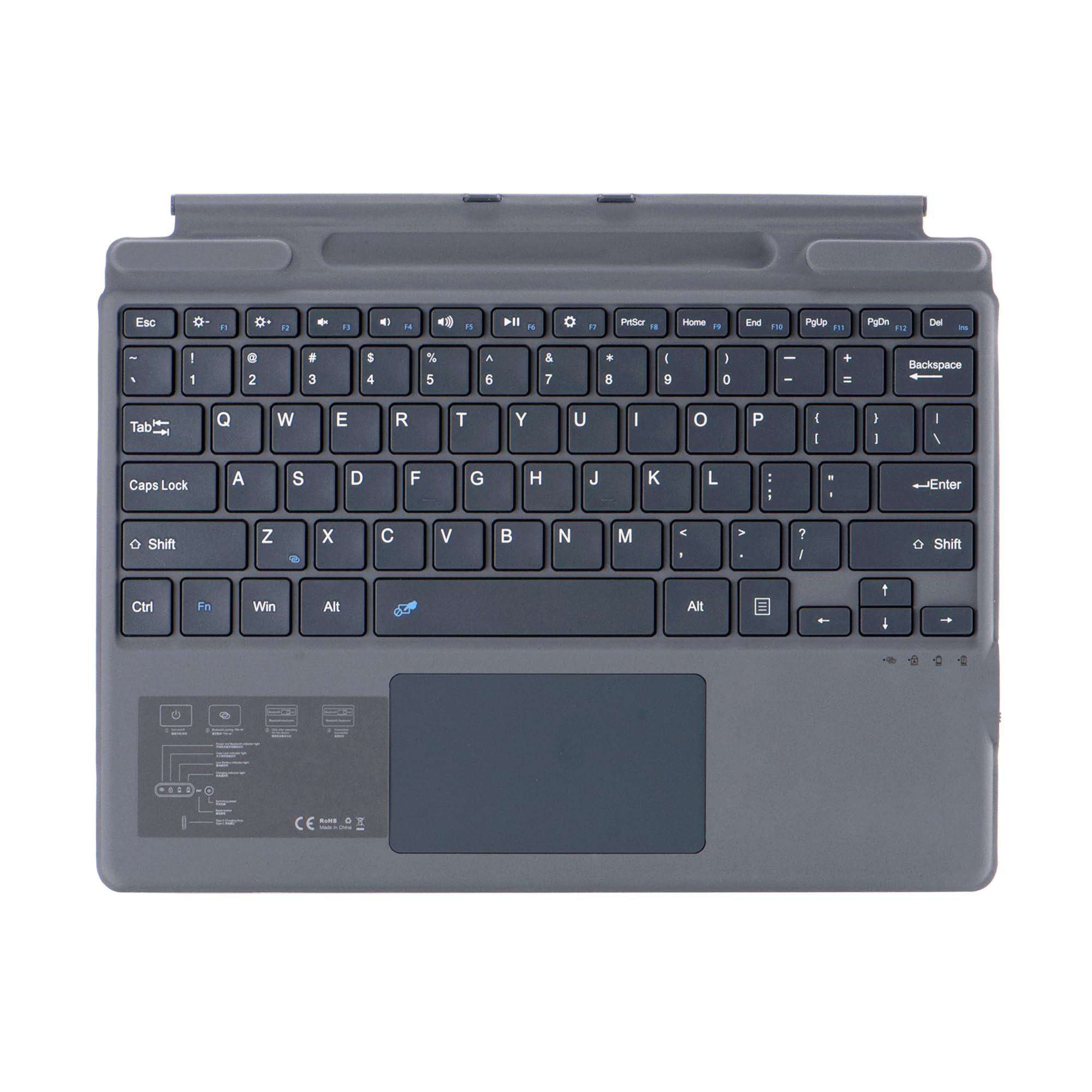 Type Cover for Microsoft Surface Pro or Portable Slim Wireless Keyboard with Touchpad Tablet Keyboard No 8, 9, 10, X, (Gray, Backlight) сірий колір
Type Cover for Microsoft Surface Pro or Portable Slim Wireless Keyboard with Touchpad Tablet Keyboard No 8, 9, 10, X, (Gray, Backlight) сірий колір