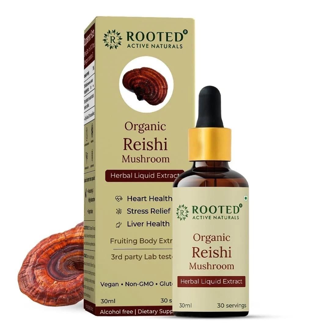 Rooted Actives Organic Reishi Mushroom Liquid Extract (30 ML, 30 Servings)
Rooted Actives Organic Reishi Mushroom Liquid Extract (30 ML, 30 Servings)