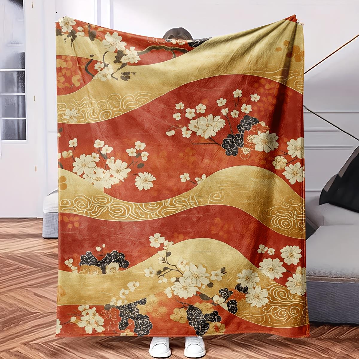 Golden wavepatterned floral design Flannel printed blanket suitable for all seasons suitable for living room office sofa travel 75x100cm (30x40inch)
Golden wavepatterned floral design Flannel printed blanket suitable for all seasons suitable for living room office sofa travel 75x100cm (30x40inch)