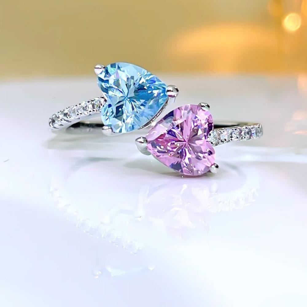 Luxury Pink Heart Open Ring with High Carbon Diamond Fashion Statement Jewelry for Women adjustable
Luxury Pink Heart Open Ring with High Carbon Diamond Fashion Statement Jewelry for Women adjustable