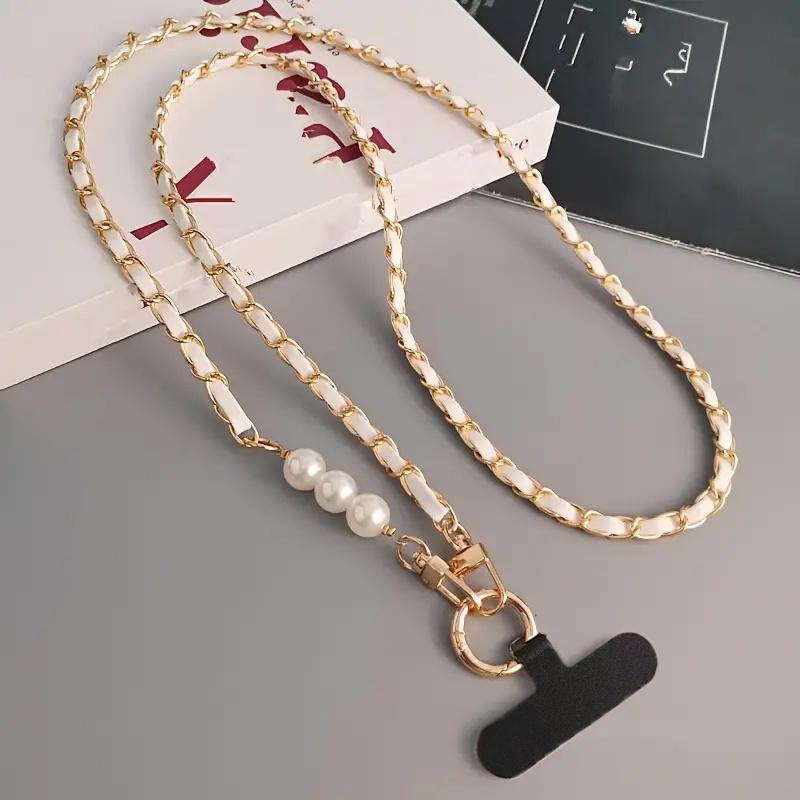 Korea Metal Pearl Leather Crossbody Lanyard Necklace Strap Universal Mobile Phone Lanyard Phone Case Anti-Lost Lanyard
Korea Metal Pearl Leather Crossbody Lanyard Necklace Strap Universal Mobile Phone Lanyard Phone Case Anti-Lost Lanyard