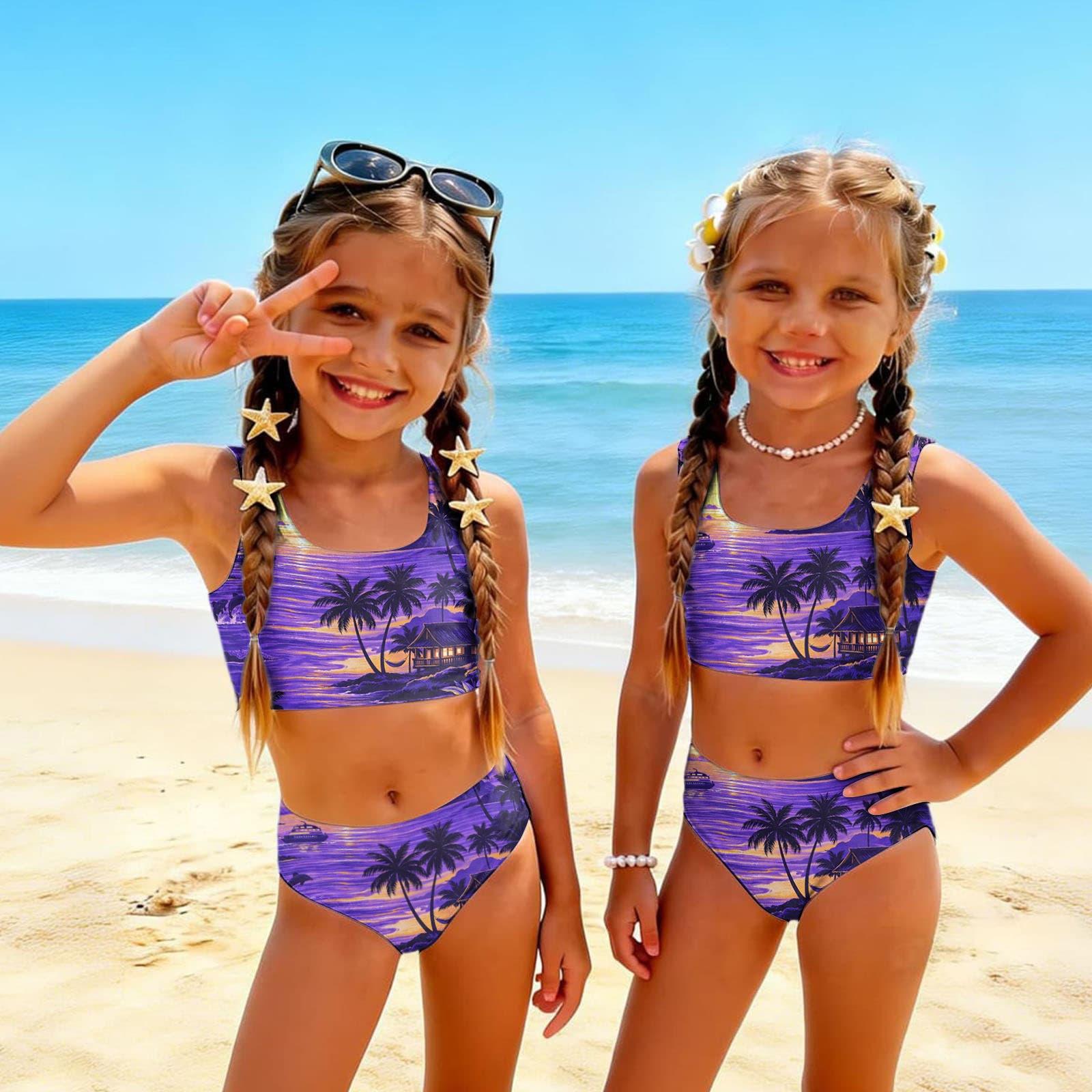 Girls Two Piece Swimsuit Set Hawaiian Print Tankini Top and High Waist Bottom Summer Beach Swimwear for Kids 110
Girls Two Piece Swimsuit Set Hawaiian Print Tankini Top and High Waist Bottom Summer Beach Swimwear for Kids 110