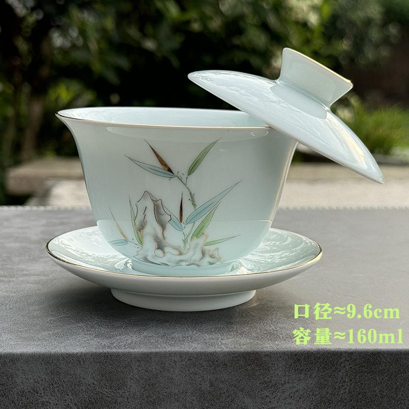 Hoverable Ceramic Single Lid Bowl Chinese Style Shadow Blue Gold Painting Kung Fu Tea Set Tea Making Bowl Porcelain Gaiwan 160ML
Hoverable Ceramic Single Lid Bowl Chinese Style Shadow Blue Gold Painting Kung Fu Tea Set Tea Making Bowl Porcelain Gaiwan 160ML