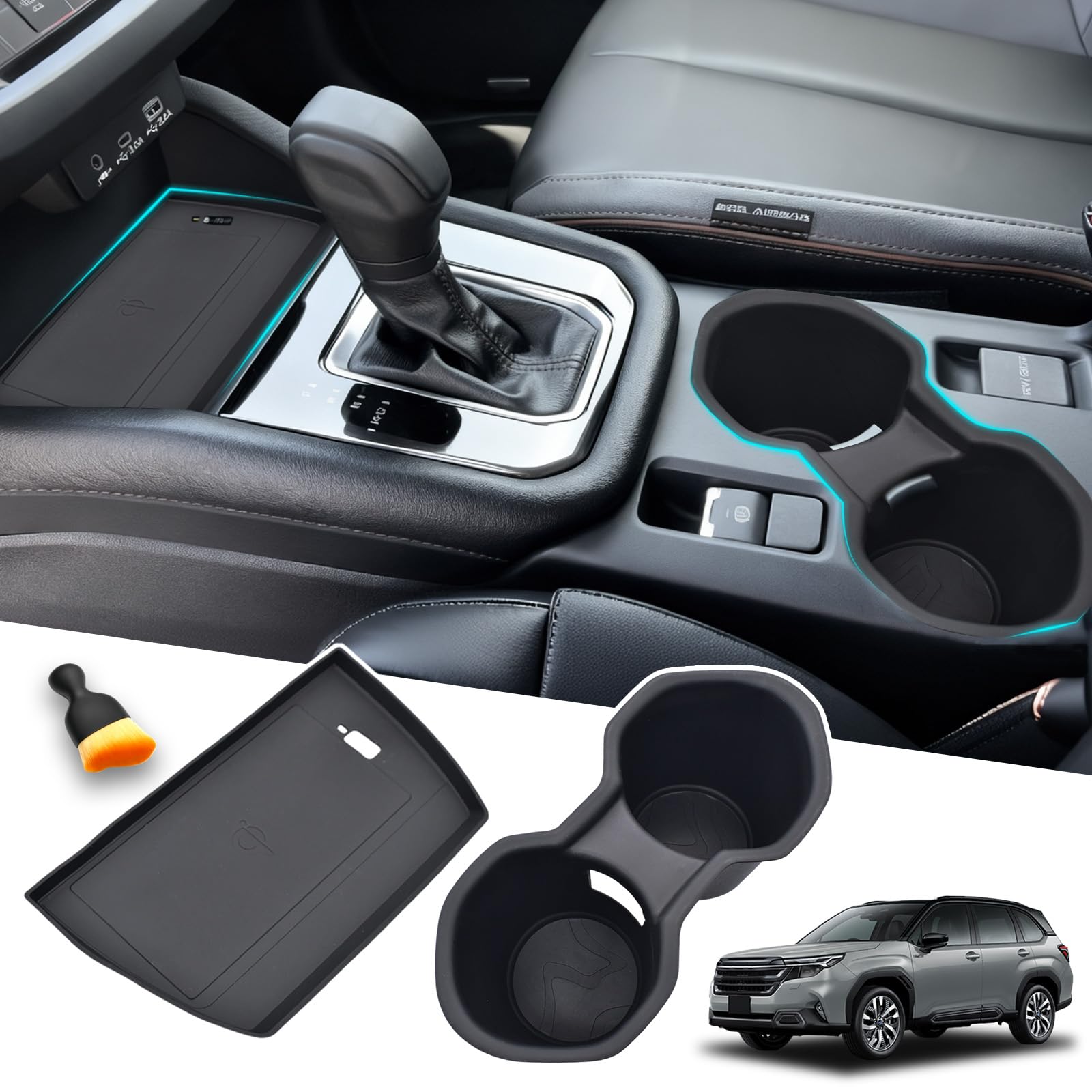 Subaru Forester SL Series and Drive Center Console Cup Holder Wireless Charging Compatible Silicone Mat Set of 2 Soft and Interior Accessories (2025 чёрный
Subaru Forester SL Series and Drive Center Console Cup Holder Wireless Charging Compatible Silicone Mat Set of 2 Soft and Interior Accessories (2025 чёрный