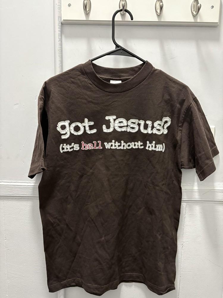 Got Jesus Hell Without Him Shirt Mens Medium Brown Christian Got Milk Parody Unisex T-Shirt S
Got Jesus Hell Without Him Shirt Mens Medium Brown Christian Got Milk Parody Unisex T-Shirt S