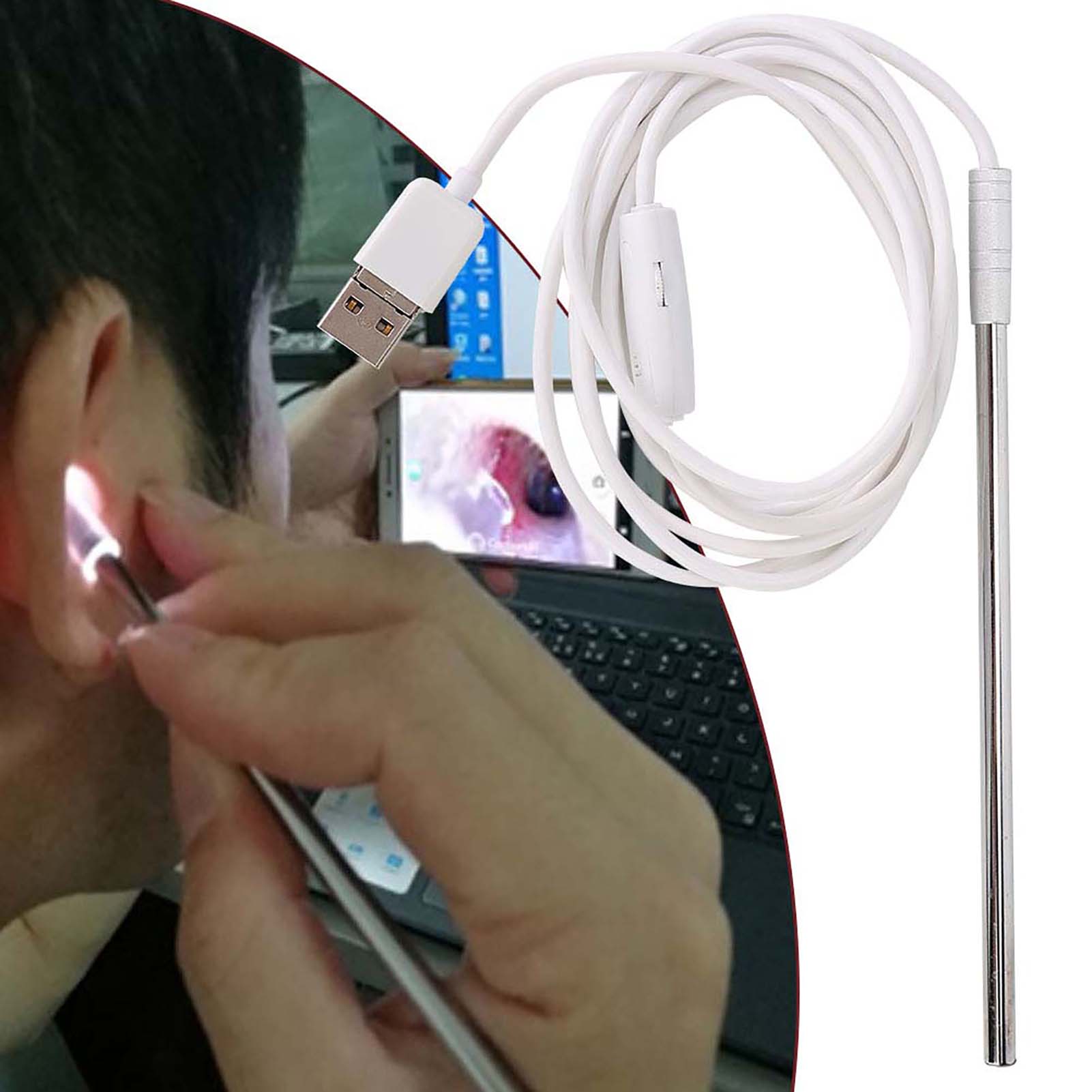 4.9mm Visual Ear Nose Cavity Endoscope Endoscope Camera Video Inspection Earpick With LED Light
4.9mm Visual Ear Nose Cavity Endoscope Endoscope Camera Video Inspection Earpick With LED Light