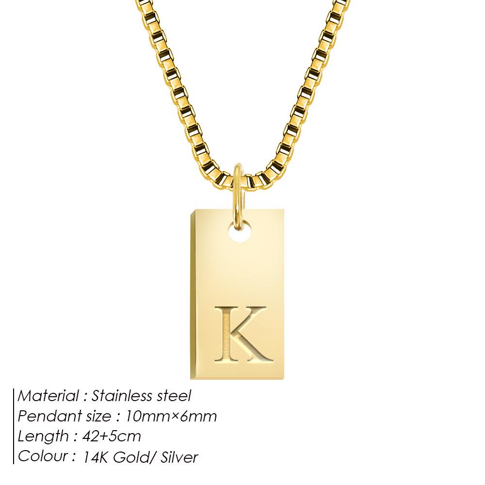 Cross-Border New Square Letter Pendant Necklace: Women s Stainless Steel Niche Clavicle Box Chain Steel/1 piece
Cross-Border New Square Letter Pendant Necklace: Women s Stainless Steel Niche Clavicle Box Chain Steel/1 piece