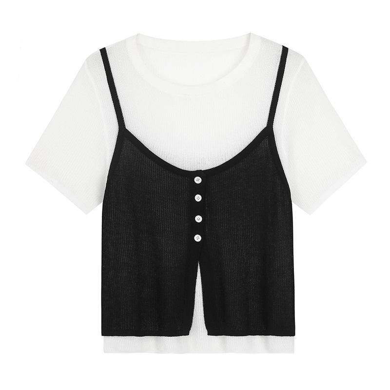 Plus Size Women s Patchwork Camisole Two-Piece T-shirt – Sleek, Age-Reducing Summer Top 2XL (135-165 jin) чёрный
Plus Size Women s Patchwork Camisole Two-Piece T-shirt – Sleek, Age-Reducing Summer Top 2XL (135-165 jin) чёрный