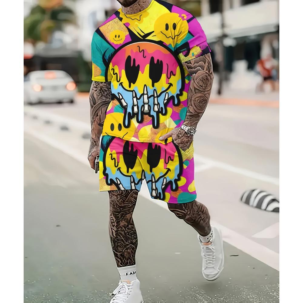Summer 2025 men s set: Fashionable and individual hip-hop smiling face print pattern outdoor streetwear, polyester men s wear 4XL
Summer 2025 men s set: Fashionable and individual hip-hop smiling face print pattern outdoor streetwear, polyester men s wear 4XL