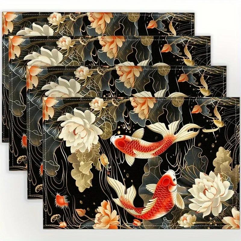 6PC Koi Printed Linen Placemat Rectangular Dining Table Mat For Indoor Gatherings Seasonal Table Decor 6PC 30X45cm
6PC Koi Printed Linen Placemat Rectangular Dining Table Mat For Indoor Gatherings Seasonal Table Decor 6PC 30X45cm