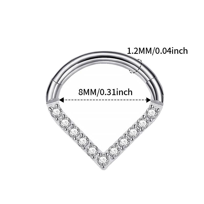 Heart-Shaped Zircon Teardrop Stainless Steel Nose Ring Earrings - Trendy European & American Design 1.2mm x 8mm
Heart-Shaped Zircon Teardrop Stainless Steel Nose Ring Earrings - Trendy European & American Design 1.2mm x 8mm