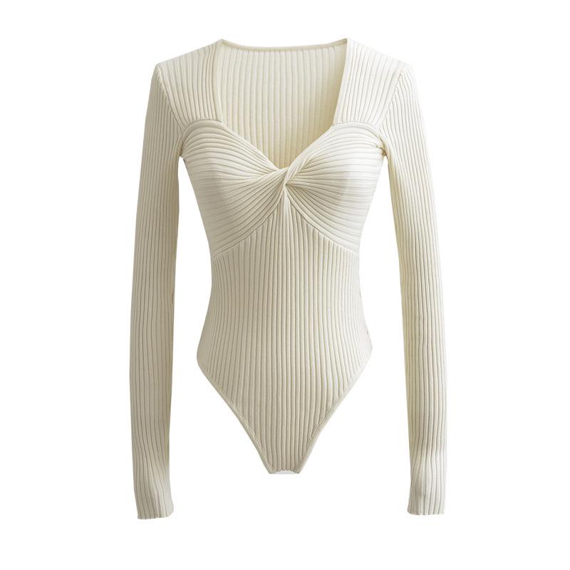 Spicy Girl V-Neck Knotted Knit Jumpsuit: Slim, Sexy Long Sleeve Base Layer for Spring/Autumn One Size білий
Spicy Girl V-Neck Knotted Knit Jumpsuit: Slim, Sexy Long Sleeve Base Layer for Spring/Autumn One Size білий
