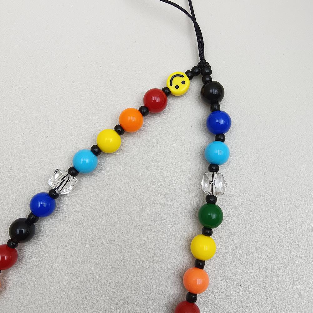 INS style new colored beads smiley face square crystal anti-lost hand carry fashion chain new mobile phone chain
INS style new colored beads smiley face square crystal anti-lost hand carry fashion chain new mobile phone chain