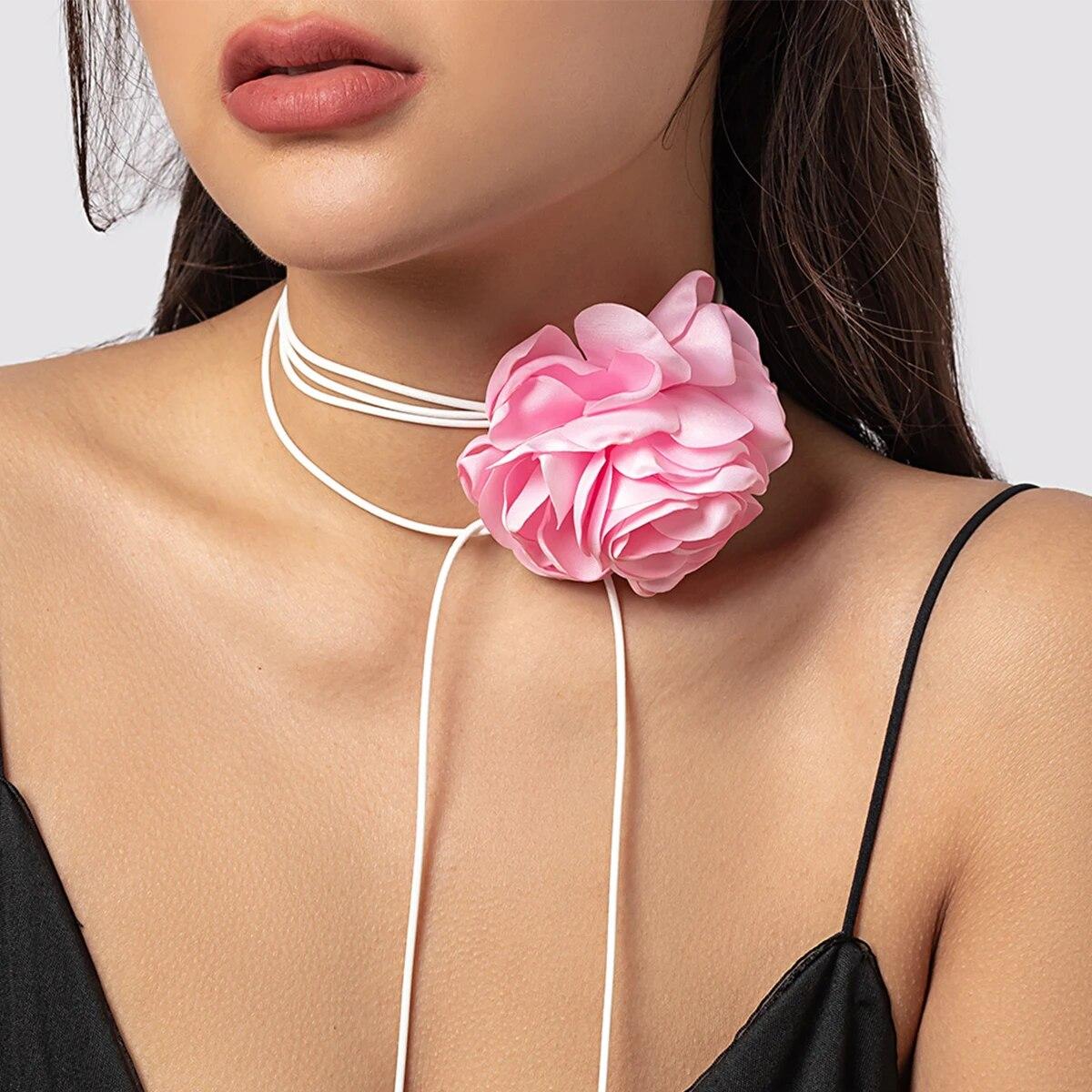 5 Colors Elegant Goth Satin Surface Rose Flower Clavicle Chain Necklace Women Kpop Adjustable Choker Wed Jewelry Y2K Accessorie
5 Colors Elegant Goth Satin Surface Rose Flower Clavicle Chain Necklace Women Kpop Adjustable Choker Wed Jewelry Y2K Accessorie
