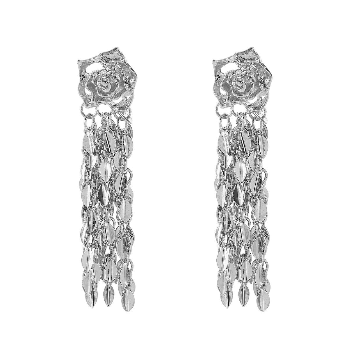 Fashion Exaggerated Flower Earrings Shiny Leaf Tassel Dangle Earrings Unique Luxury High Grade Women Earrings білий
Fashion Exaggerated Flower Earrings Shiny Leaf Tassel Dangle Earrings Unique Luxury High Grade Women Earrings білий