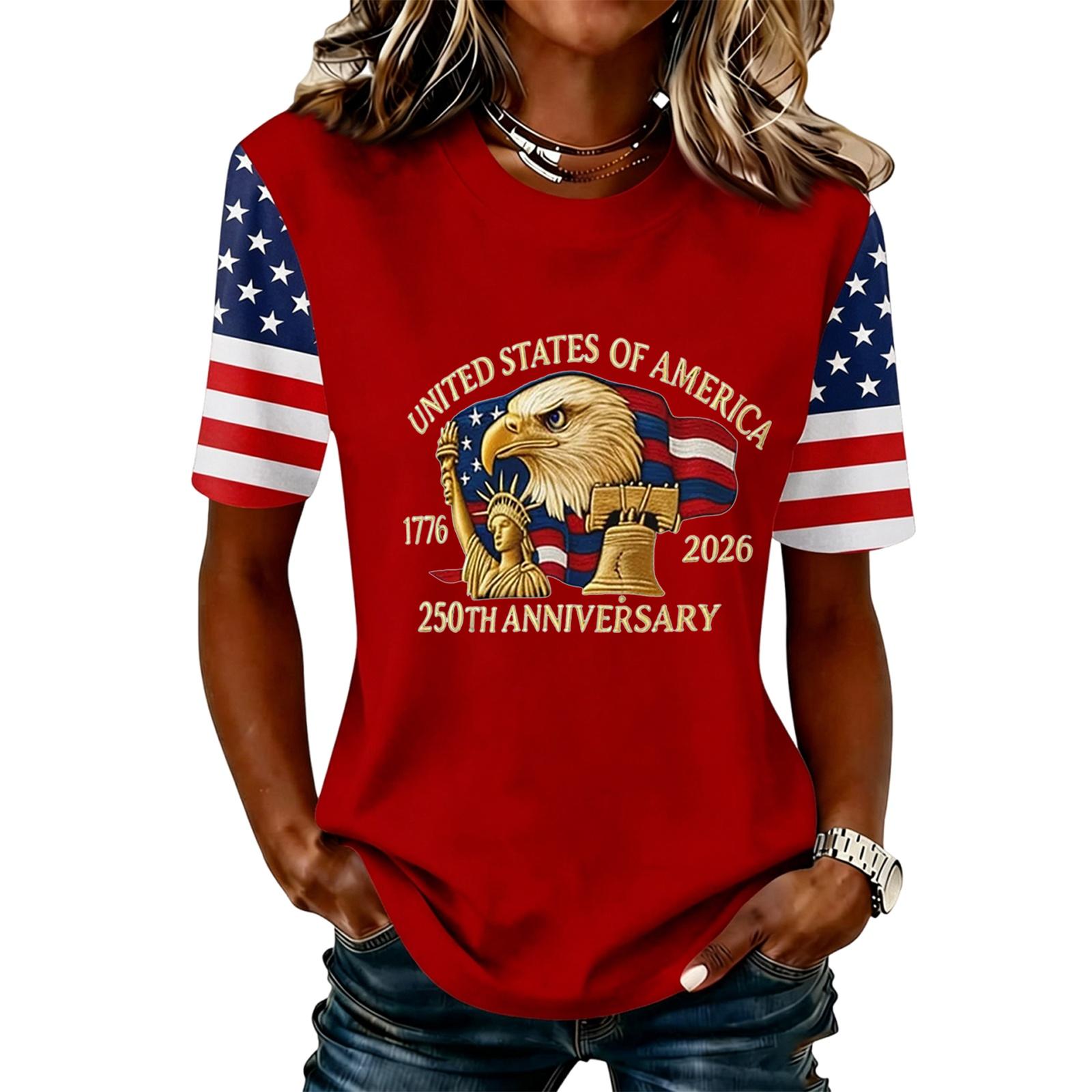 Women s Casual Short Sleeve T-Shirt United States 250th Anniversary Graphic Print Crew Neck Top Lightweight Comfortable Fit M червоний
Women s Casual Short Sleeve T-Shirt United States 250th Anniversary Graphic Print Crew Neck Top Lightweight Comfortable Fit M червоний