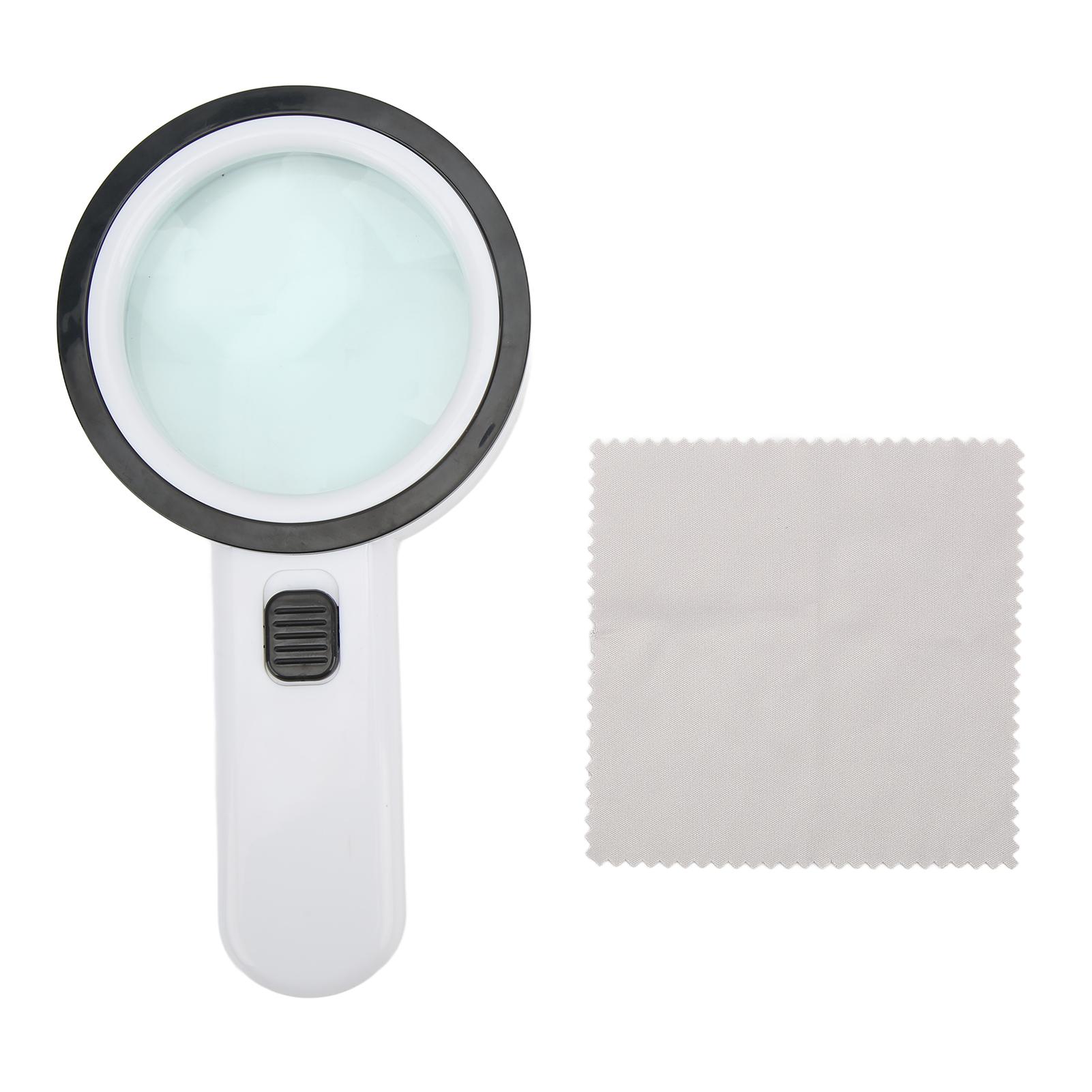 8cm 30X Handheld Optical Glass Magnifier High Power Magnifying Glass with 12 LED Lights
8cm 30X Handheld Optical Glass Magnifier High Power Magnifying Glass with 12 LED Lights