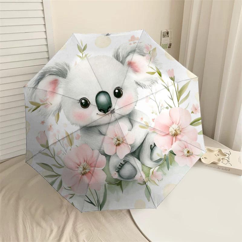 1pc Koala, Flowers Automatic Open/Close Umbrella Compact Folding Umbrella with 8-Rib Shaft for Women/Men, Elegant Birthday1317S
1pc Koala, Flowers Automatic Open/Close Umbrella Compact Folding Umbrella with 8-Rib Shaft for Women/Men, Elegant Birthday1317S
