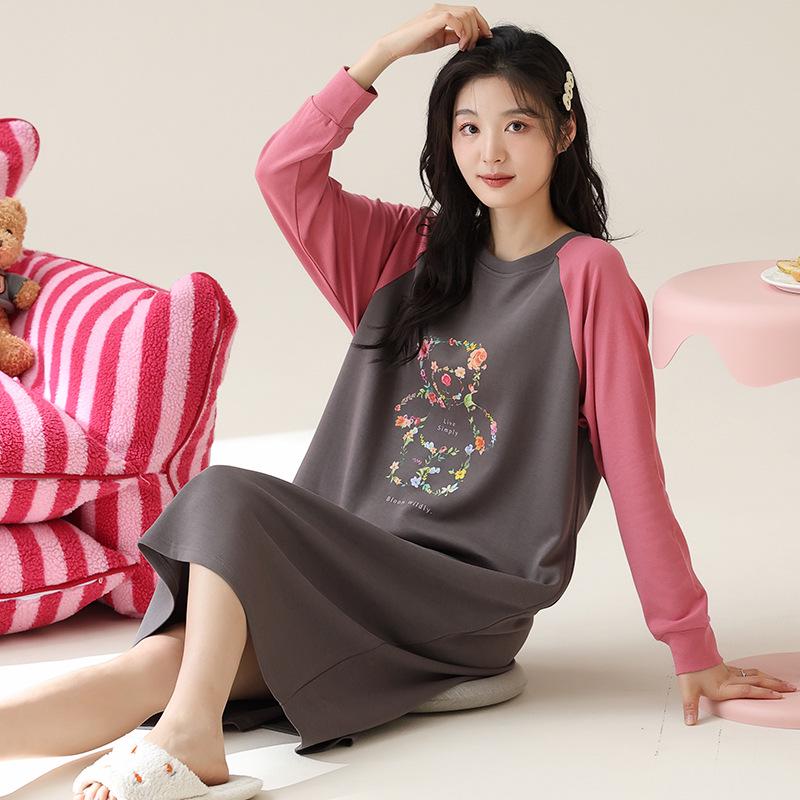 Женская ночная рубашка из 100% хлопка длиной до колена с длинными рукавами на весну и осень XL
Женская ночная рубашка из 100% хлопка длиной до колена с длинными рукавами на весну и осень XL