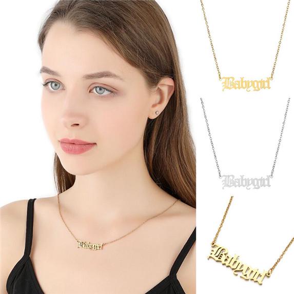 Мода BabyGirl Письмо Ожерелье Нержавеющая сталь Ретро Английский Necklaces Choker День рождения Подарочные украшения
Мода BabyGirl Письмо Ожерелье Нержавеющая сталь Ретро Английский Necklaces Choker День рождения Подарочные украшения