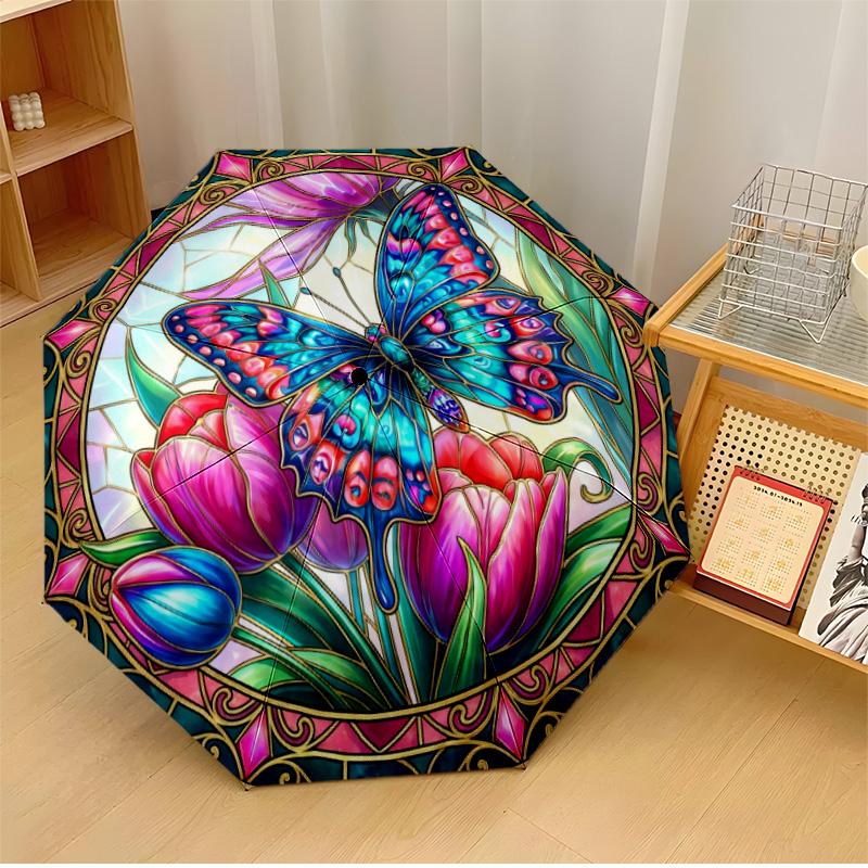 Vibrant Butterfly Mosaic Printed umbrella windproof folding umbrella portable sun and rain umbrella suitable for gifting
Vibrant Butterfly Mosaic Printed umbrella windproof folding umbrella portable sun and rain umbrella suitable for gifting
