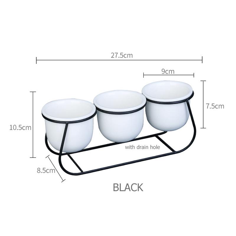 Modern White Ceramic Flower Pots with Golden Black Iron Frame Home Decoration Succulent Plant Pot (3 planters + 1 stand) чорний
Modern White Ceramic Flower Pots with Golden Black Iron Frame Home Decoration Succulent Plant Pot (3 planters + 1 stand) чорний