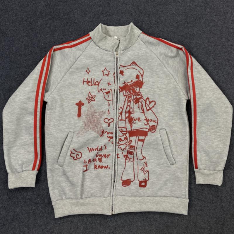 Европейский и американский осенне-зимний полосатый аниме-принт, ретро уличный тренд, толстовка на молнии с длинным рукавом S белый
Европейский и американский осенне-зимний полосатый аниме-принт, ретро уличный тренд, толстовка на молнии с длинным рукавом S белый