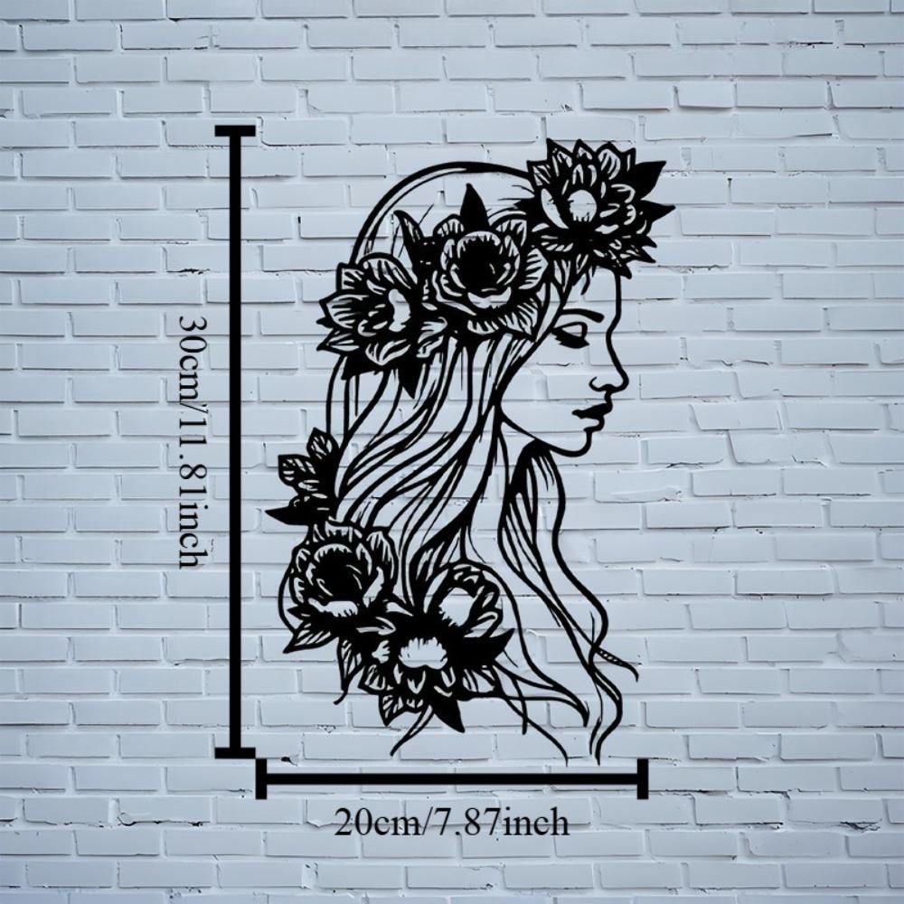 2D Flat Flower Crown Wall Art Woman Bohemian Floral Silhouette Black Metal Outdoor Decor for Bedroom Living Room Studio 12in
2D Flat Flower Crown Wall Art Woman Bohemian Floral Silhouette Black Metal Outdoor Decor for Bedroom Living Room Studio 12in