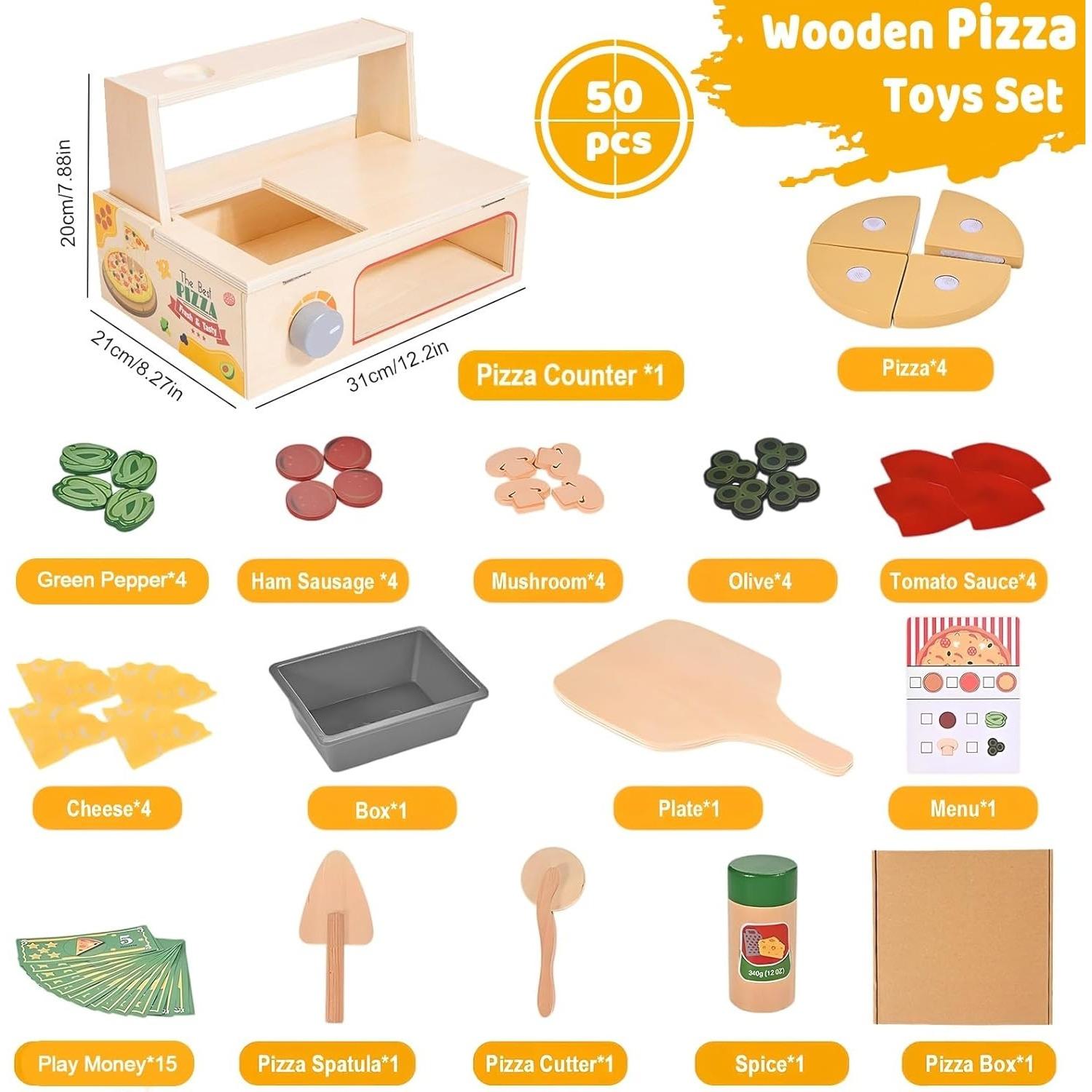 Wooden Pizza Plaything Montessori Pretend Play Food Educational Learning Plaything Kithcen Playset With Bake Oven Birthday Present For Boy Girl
Wooden Pizza Plaything Montessori Pretend Play Food Educational Learning Plaything Kithcen Playset With Bake Oven Birthday Present For Boy Girl