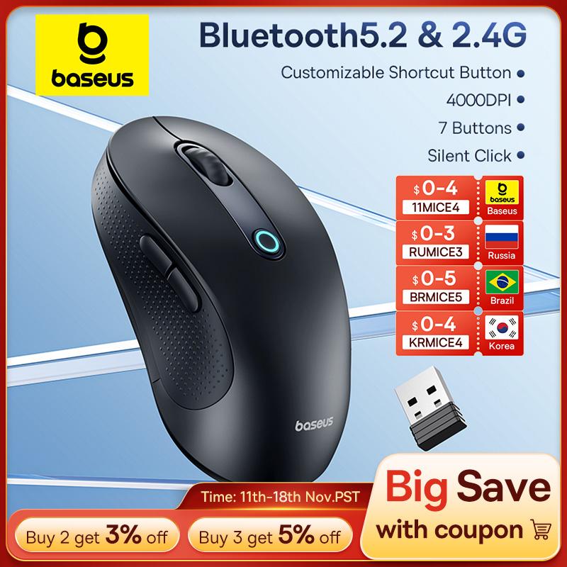 Baseus F02 Беспроводная мышь Bluetooth 5.2 2.4G 4000DPI Эргономичная 7 кнопок отключения звука Мыши для iPad MacBook Планшет Ноутбук Компьютер Мышь
Baseus F02 Беспроводная мышь Bluetooth 5.2 2.4G 4000DPI Эргономичная 7 кнопок отключения звука Мыши для iPad MacBook Планшет Ноутбук Компьютер Мышь