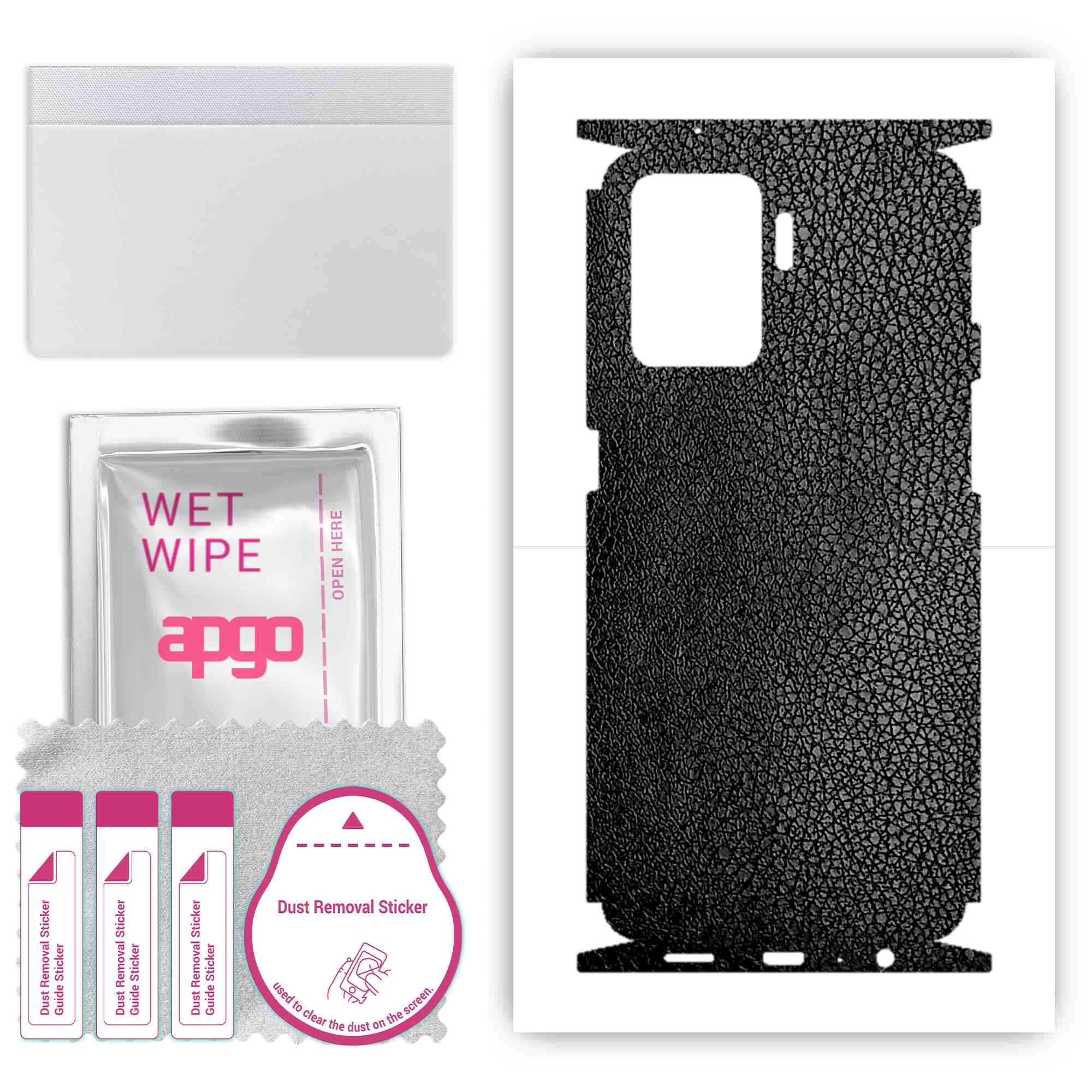 Apgo Protective Skin Sticker for the back+sides compatible with Oppo Reno 5 Lite, Full Wrap Film, Foil, Vinyl - Pattern Black Leather
Apgo Protective Skin Sticker for the back+sides compatible with Oppo Reno 5 Lite, Full Wrap Film, Foil, Vinyl - Pattern Black Leather