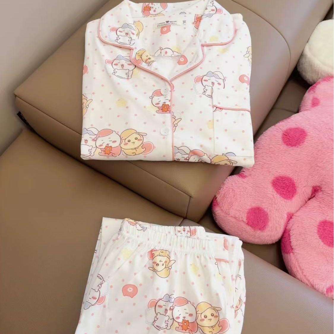 Cute cartoon Jiyikawa pajamas women can wear long-sleeved trousers suit in spring and autumn, student dormitory loungewear S
Cute cartoon Jiyikawa pajamas women can wear long-sleeved trousers suit in spring and autumn, student dormitory loungewear S