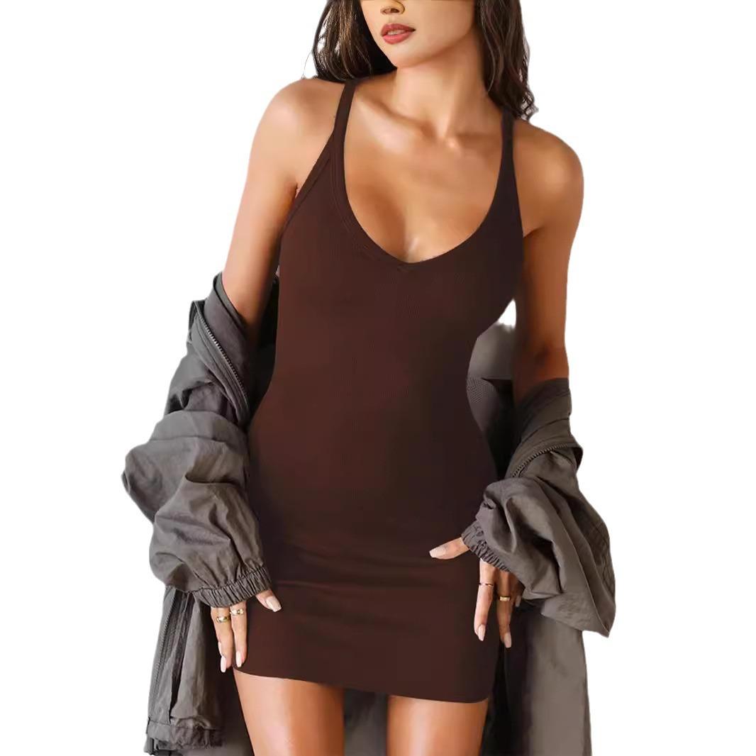 Suspender Wrapped Hip Short Skirt Y2K European and American Sexy Spicy Girl Dress for Women XL коричневий
Suspender Wrapped Hip Short Skirt Y2K European and American Sexy Spicy Girl Dress for Women XL коричневий