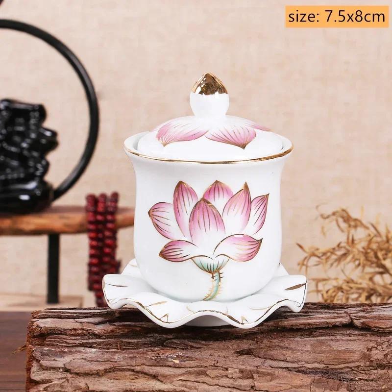 Ceramic Household Offering Holy Water Cup Guanyin Lotus Water Purification Cup God of Wealth Tribute Cup Buddhist Supplies
Ceramic Household Offering Holy Water Cup Guanyin Lotus Water Purification Cup God of Wealth Tribute Cup Buddhist Supplies