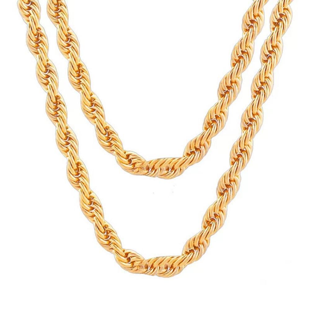Noble 45-60cm 18K Gold 4mm Round Rope Chain Necklace for Women Man Fashion Wedding Party Charm Jewelry Y22438YY-
Noble 45-60cm 18K Gold 4mm Round Rope Chain Necklace for Women Man Fashion Wedding Party Charm Jewelry Y22438YY-