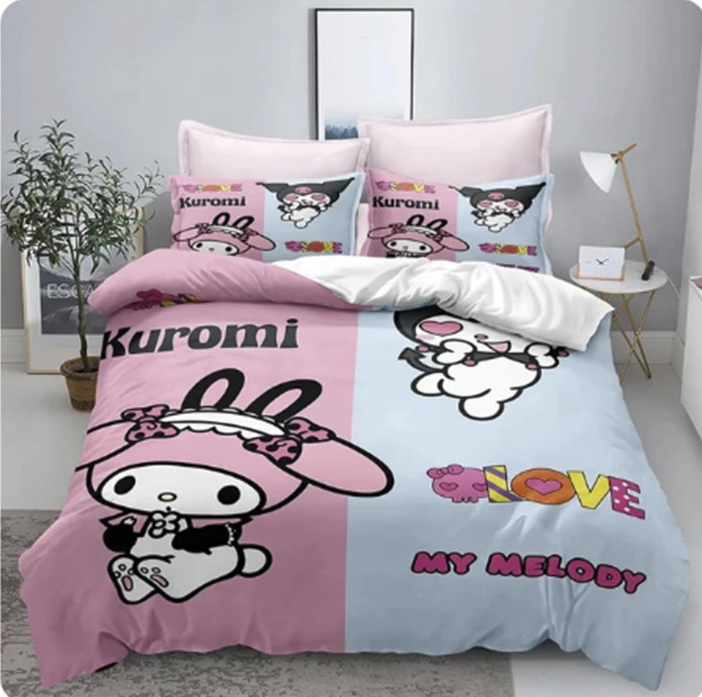 Kuromi Printed Cartoon Quilt Cover For Children, Cute Sanrio, Soft, Customizable Bedding, Custom Made, Home, Bedroom 135x200cm
Kuromi Printed Cartoon Quilt Cover For Children, Cute Sanrio, Soft, Customizable Bedding, Custom Made, Home, Bedroom 135x200cm