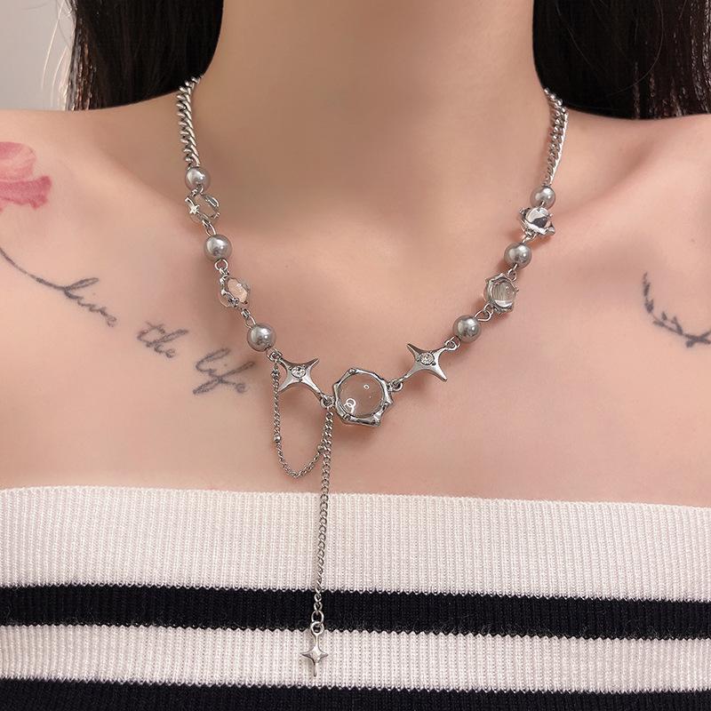 Premium Sense Star Light Beaded Crystal Fringed Necklace Super Personality Pearl Splicing Collarbone Chain Tide Light Luxury Neck Chain
Premium Sense Star Light Beaded Crystal Fringed Necklace Super Personality Pearl Splicing Collarbone Chain Tide Light Luxury Neck Chain