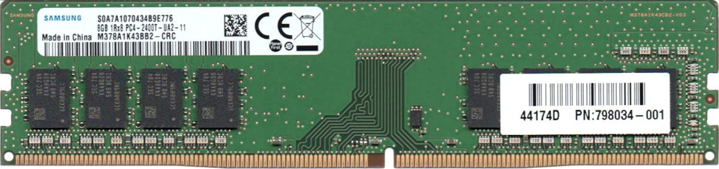 SAMSUNG Samsung 8GB 1Rx8 PC4-2400T-UA2-11 DIMM 288pin Пам ять настільного ПК Номер моделі: M378A1K43BB2-CRC Одностороннє кріплення (1Rx8)
SAMSUNG Samsung 8GB 1Rx8 PC4-2400T-UA2-11 DIMM 288pin Пам ять настільного ПК Номер моделі: M378A1K43BB2-CRC Одностороннє кріплення (1Rx8)