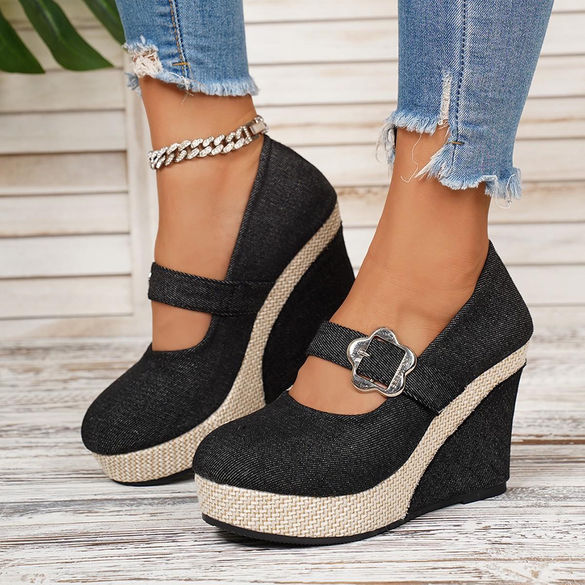 Women s Wide Width Buckle Strap Wedge Flats - Solid Color Slip-On Casual Shoes for Spring/Fall, Low-Cut European Style Pumps 43 чорний
Women s Wide Width Buckle Strap Wedge Flats - Solid Color Slip-On Casual Shoes for Spring/Fall, Low-Cut European Style Pumps 43 чорний